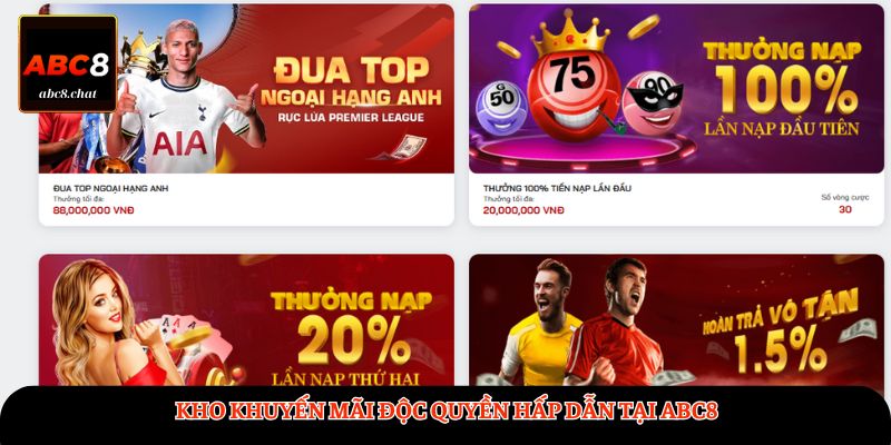 Kho khuyến mãi độc quyền hấp dẫn tại ABC8