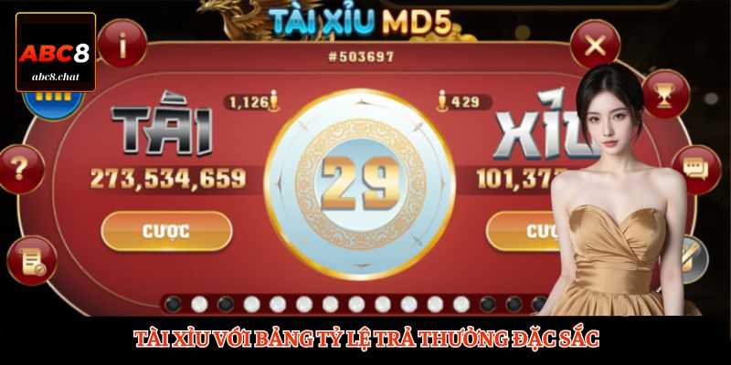 Tài Xỉu với bảng tỷ lệ trả thưởng đặc sắc
